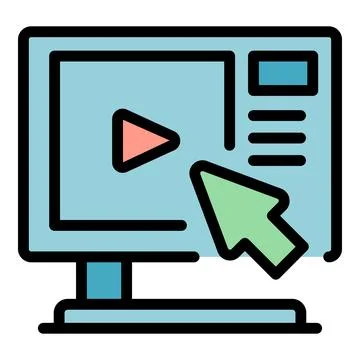 Click button icon vector flat Stock Illustration