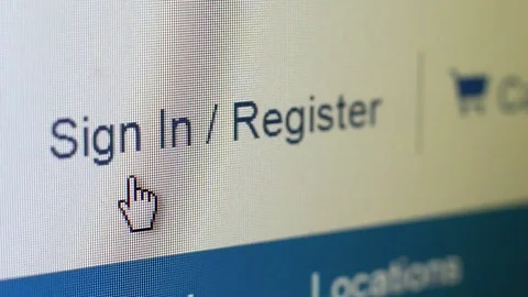 Click Button Sign In and Register Stock Footage 81734725