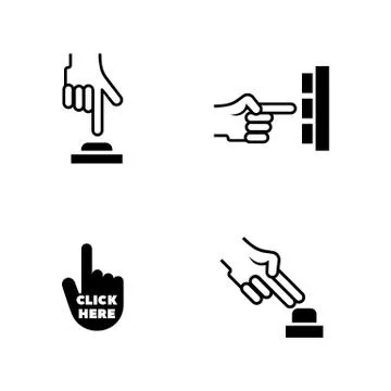 Click the button. Simple Related Vector Icons Stock Illustration