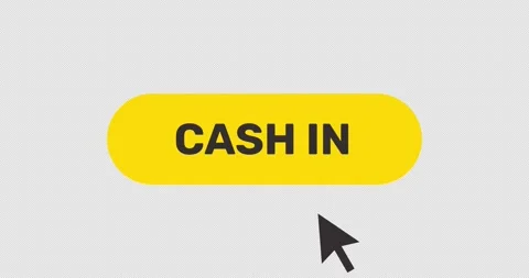Click on cash in button, flat style button make a profit or capitalize on Stock Footage 337945556