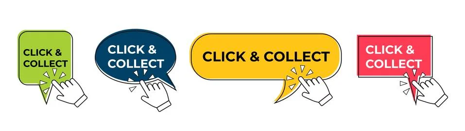 Click an collect with computer mouse pointer Stock Illustration