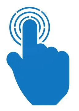 Click computer cursor, hand pointer clicking effect, vector illustration Stock Illustration