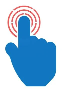 Click computer cursor, hand pointer clicking effect, vector illustration Stock Illustration