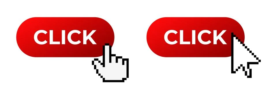 Click cursor button. Computer mouse pointer Illustrazione stock