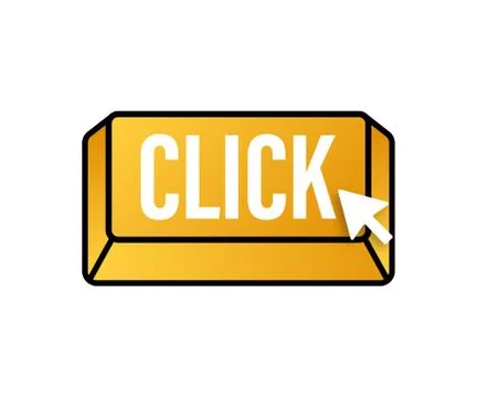 Click with cursor button. Internet icon. Pointer click icon. Vector stock ill Stock Illustration
