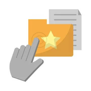 Click cursor with folder and document 库存插图