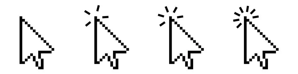 Click cursor icon. Computer mouse pointer arrow Stock Illustration