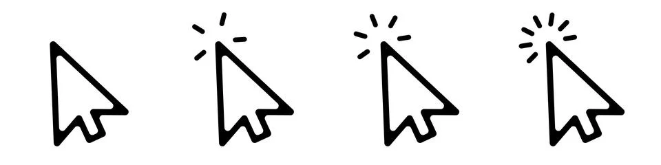 Click cursor icon. Computer mouse pointer arrow Stock Illustration
