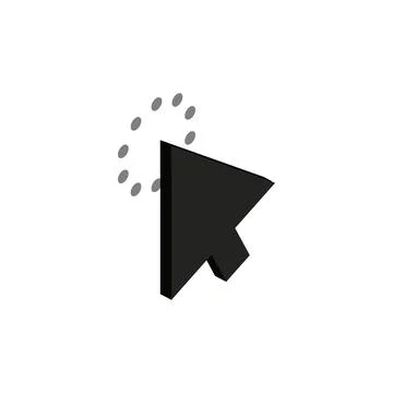 Click with cursor icon, isometric 3d style Stock Illustration