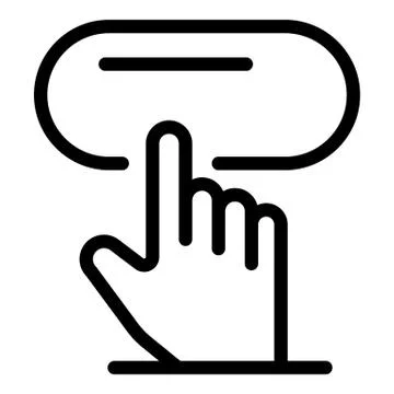 Click cursor request icon, outline style Stock Illustration