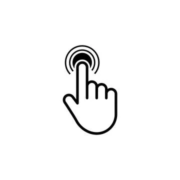 Click cursor set. Computer pointer hand and arrow icon. Press pick action Illustrazione stock