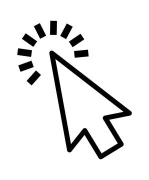 Click cursor set. Computer pointer hand and arrow icon. Press pick action Stock Illustration