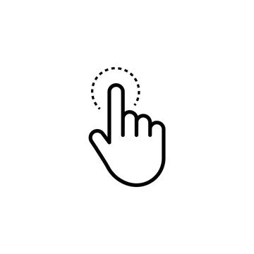 Click cursor set. Computer pointer hand and arrow icon. Press pick action Illustrazione stock