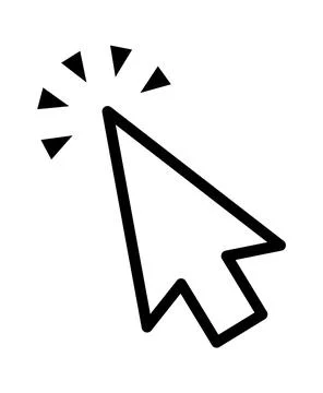 Click cursor set. Computer pointer hand and arrow icon. Press pick action Stock Illustration
