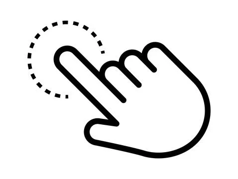 Click cursor set. Computer pointer hand and arrow icon. Press pick action Illustrazione stock