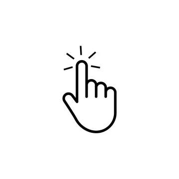 Click cursor set. Computer pointer hand and arrow icon. Press pick action Stock Illustration