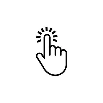 Click cursor set. Computer pointer hand and arrow icon. Press pick action Stock Illustration
