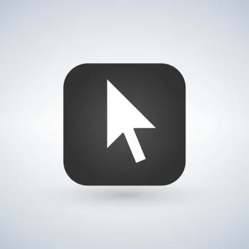 Click cursor symbol over application button. Modern, simple flat vector illus Illustrazione stock