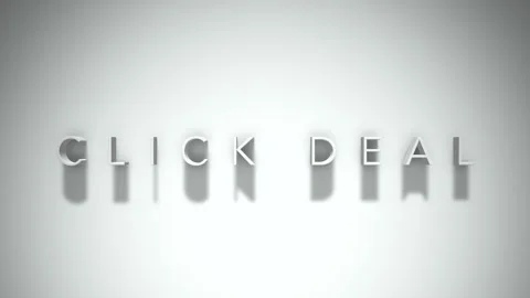 Click deal 3D title animation with shadows on a white background Stockbeeldmateriaal 297670007