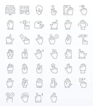 Click Digital Vector Pack containing 40 Detail Enhanced Thin Line 128x128 Ico Stock Illustration