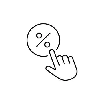 Click on discount line icon on the background. Stock Illustration