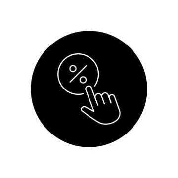 Click on discount line icon on the background. Stock Illustration
