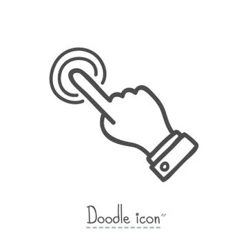 Click Doodle Icon Stock Illustration
