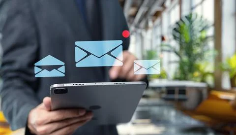 Click the email icon to send a message directly to customer support Stock Photos