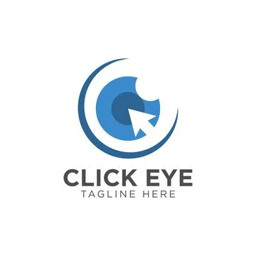 Click eye logo design template Stock Illustration