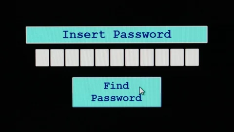 Click FIND PASSWORD button to generate random code to find the password Stock Footage 102512094
