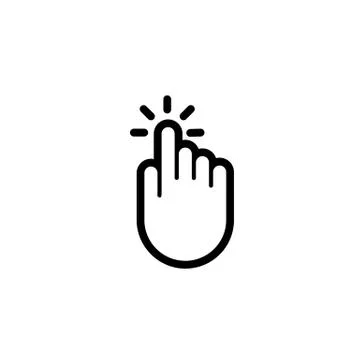Click finger hand press or push vector interface pointer icon Illustrazione stock
