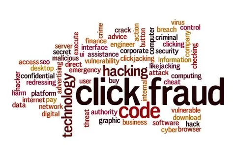 Click fraud word cloud concept Stockillustratie