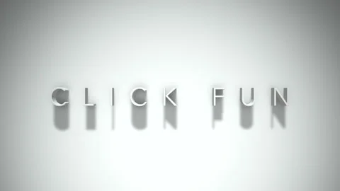 click fun 3D title animation with shadow... | Stock Video | Pond5