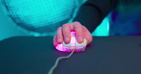Click Gaming Device Mouse Man Hand Stock-Footage 273507066