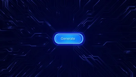 Click to Generate AI button Machine learning generation process. text image Stock Footage 311674992
