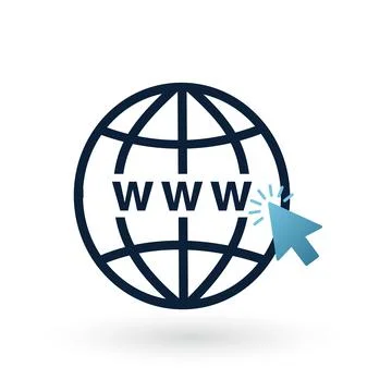 Click to go to online website or internet flat vector icon for apps and websites Stock Illustration