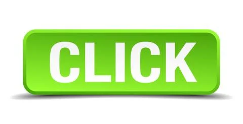Click green 3d realistic square isolated button Illustrazione stock