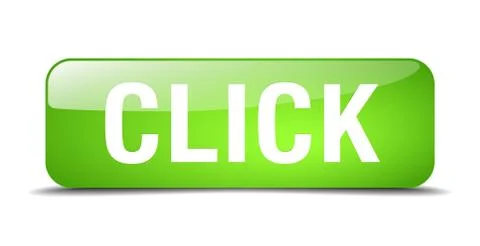 Click green square 3d realistic isolated web button Illustrazione stock