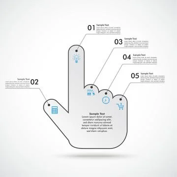 Click hand cursor infographic Ilustración de archivo