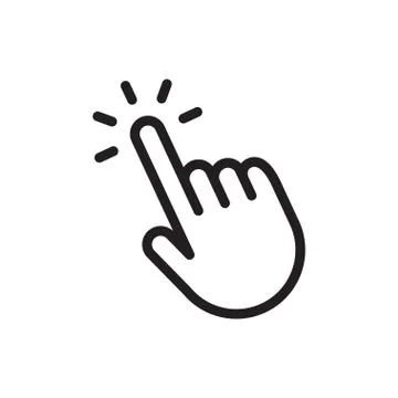 Click hand, finger pointer icon Stock Illustration