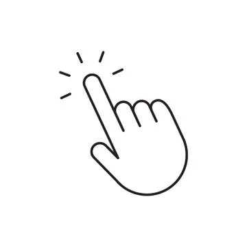 Click hand, finger pointer, linear icon Illustrazione stock