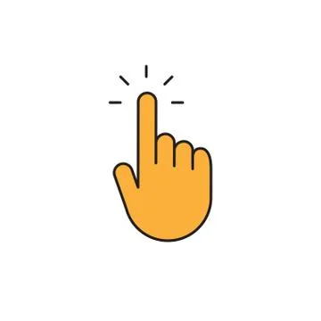 Click hand, finger pointer, linear icon Illustrazione stock