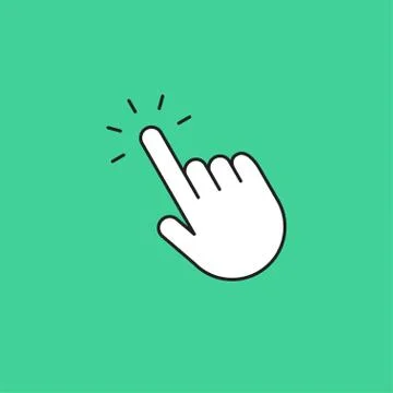 Click hand, finger pointer, linear icon Stock Illustration
