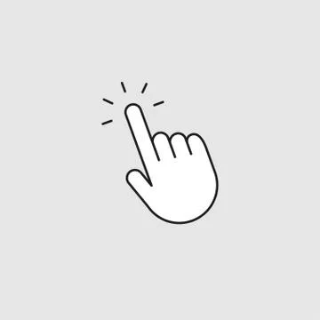 Click hand, finger pointer, linear icon Stock Illustration
