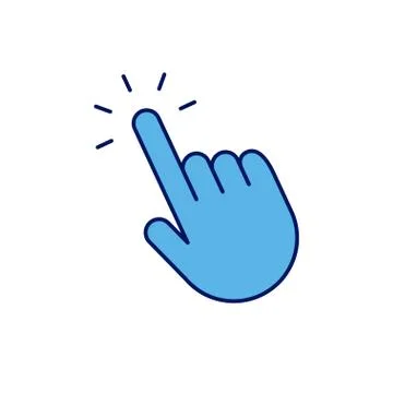 Click hand, finger pointer, linear icon Stock Illustration