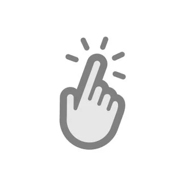 Click hand, finger pointer, linear icon Stock Illustration