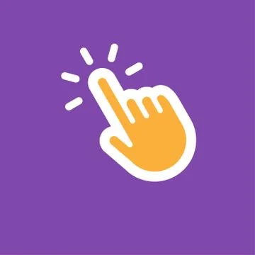 Click hand, finger pointer, linear icon Stock Illustration
