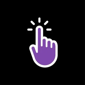 Click hand, finger pointer, linear icon Stock Illustration