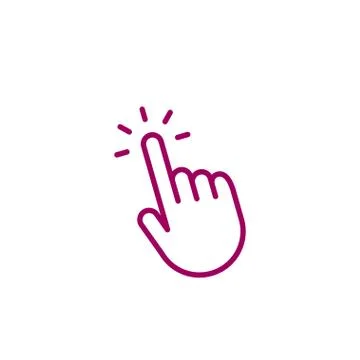 Click hand, finger pointer, linear icon Stock Illustration
