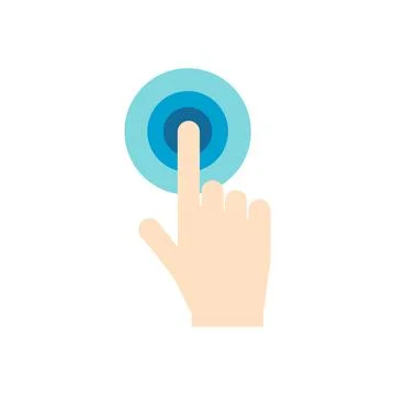 Click hand flat icon Stock Illustration